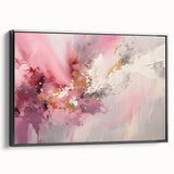Framed canvas wall art showcasing abstract black strokes on a textured background, viewed from the side, perfect for modern decor and artistic flair.