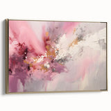 Framed wall art displaying abstract strokes in gold and neutral tones, highlighting a modern aesthetic. Perfect for enhancing contemporary home decor.