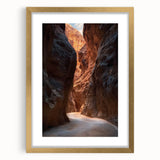 Elegant gold-framed landscape artwork showcasing intricate cave scenes, complete with a mat for added depth, ideal for enhancing home decor.