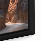 Framed canvas art showcasing a close-up of intricate cave landscapes, featuring earthy tones and detailed textures, perfect for enhancing any interior decor.