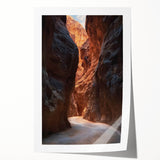 Stunning rolled print showcasing a vibrant abstract landscape with intricate cave formations, designed for home decor, securely packaged in a protective tube.