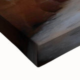 Close-up of a stretched canvas artwork depicting vibrant landscapes and intricate cave formations, showcasing rich colors and textures for an immersive visual experience.