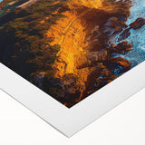 Majestic coastal landscape featuring towering cliffs and a serene ocean view, artistically rendered on high-quality rolled canvas, ideal for home decor enhancement.