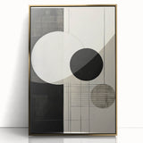 Modern Dining Area Art Pieces - Black & White Geometric Canvas