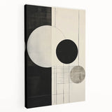 Modern Dining Area Art Pieces - Black & White Geometric Canvas