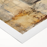 Abstract architectural wall art printed on rolled canvas, showcasing geometric shapes and vibrant colors, ideal for modern home decor.