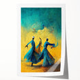 Abstract wall art print featuring vibrant colors and dynamic shapes, showcasing a figurative design ideal for modern home decor. Perfect for adding a contemporary touch to any living space.