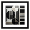Abstract geometric black frame with a mat, showcasing a modern design. Ideal for enhancing contemporary decor, adding sophistication to any space.
