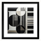 Abstract geometric black frame with a mat, showcasing a modern design. Ideal for enhancing contemporary decor, adding sophistication to any space.