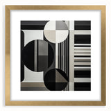 Abstract geometric frame in gold with a mat background, showcasing a modern design, perfect for adding elegance to home decor or office spaces.