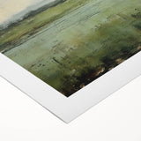 Abstract landscape wall art on rolled canvas, showcasing vibrant colors and fluid shapes, perfect for modern home decor. Ideal for enhancing living spaces.