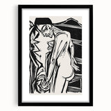 Expressionist Art: Female Nude by Ernst Ludwig Kirchner Print