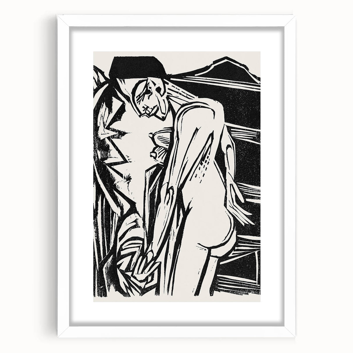 Expressionist Art: Female Nude by Ernst Ludwig Kirchner Print