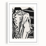 Expressionist Art: Female Nude by Ernst Ludwig Kirchner Print