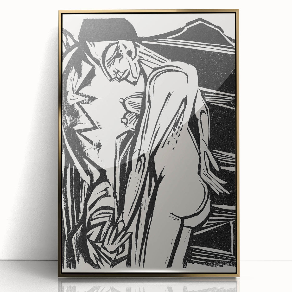 Expressionist Art: Female Nude by Ernst Ludwig Kirchner Print