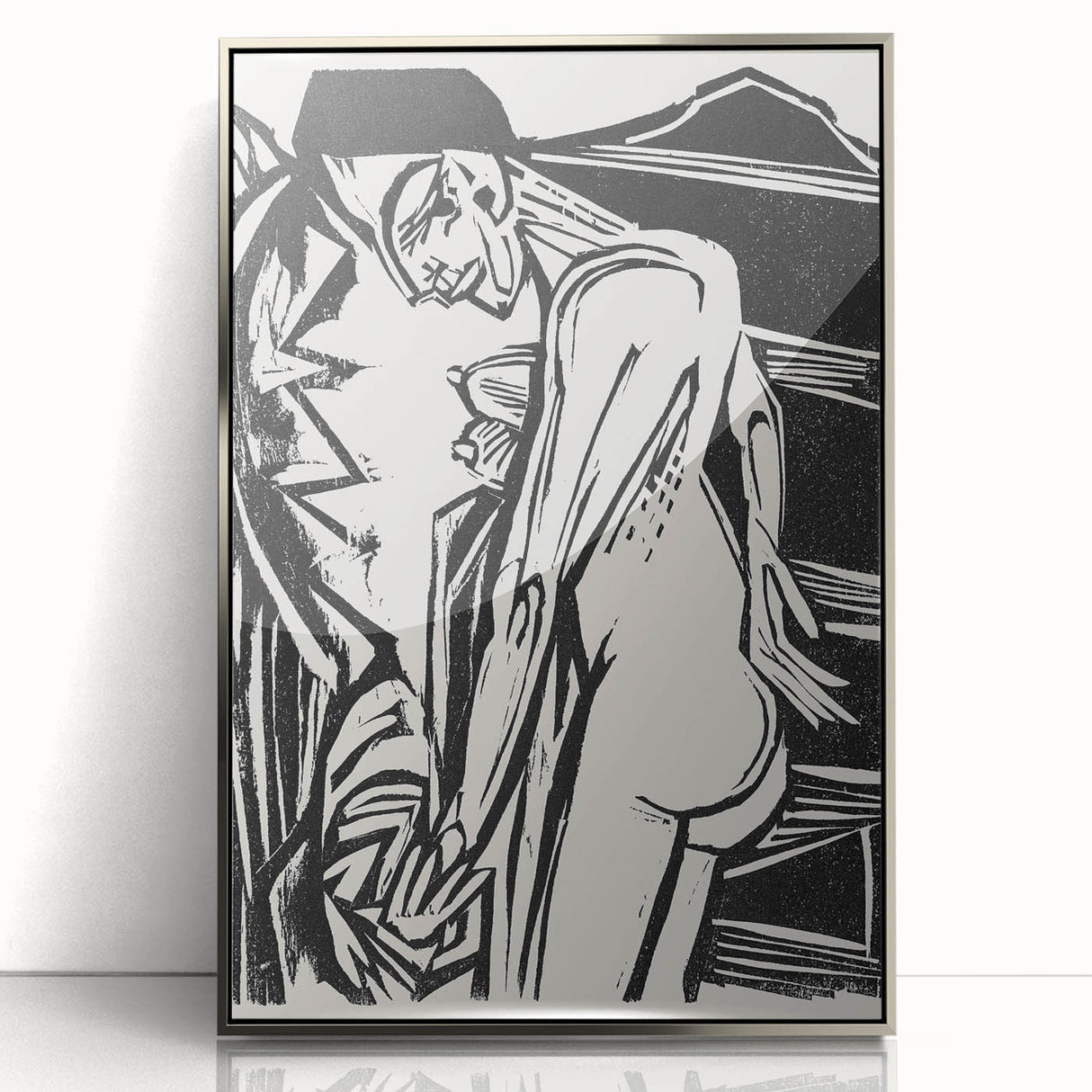 Expressionist Art: Female Nude by Ernst Ludwig Kirchner Print