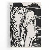 Expressionist Art: Female Nude by Ernst Ludwig Kirchner Print