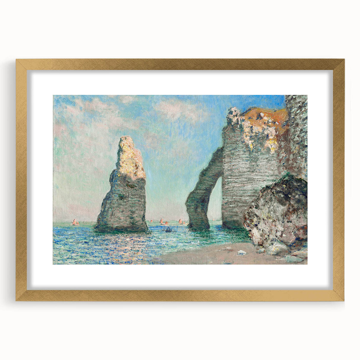 Claude Monet's The Cliffs at Étretat - Impressionist Seascape Print