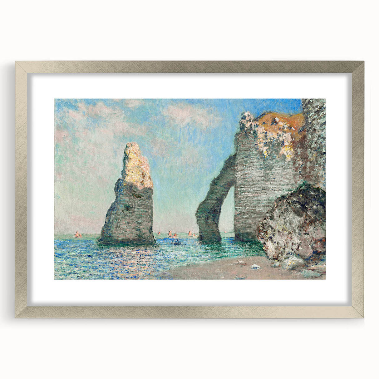 Claude Monet's The Cliffs at Étretat - Impressionist Seascape Print