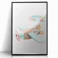 Kids Room Art Prints - Vintage Airplane & Rocket Adventure Theme