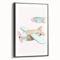 Kids Room Art Prints - Vintage Airplane & Rocket Adventure Theme
