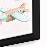 Kids Room Art Prints - Vintage Airplane & Rocket Adventure Theme