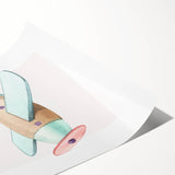 Kids Room Art Prints - Vintage Airplane & Rocket Adventure Theme