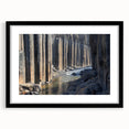 Elegant black-framed landscape artwork showcasing a stunning canyon view, complete with a white mat for added depth and style, perfect for home decor enhancement.