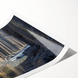 Stunning rolled print showcasing a vibrant landscape of canyons in rich earth tones, perfect for home decor and art enthusiasts, elegantly packaged for safe delivery.