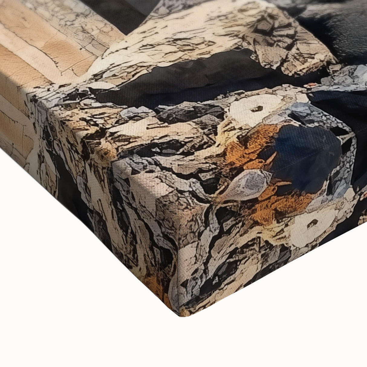 Vibrant close-up of a landscape canvas print showcasing majestic canyons with rich earthy tones, ideal for home decor or art enthusiasts. The texture enhances the natural beauty, making it a perfect focal point for any space.