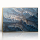Framed acrylic artwork depicting a vibrant desert landscape with striking gold accents, ideal for modern home decor and enhancing interior aesthetics.