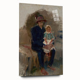 Modern Wall Art of Seated Figure with Child - Abstract Contemporary Art Print