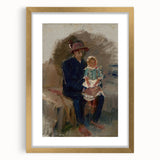 Modern Wall Art of Seated Figure with Child - Abstract Contemporary Art Print