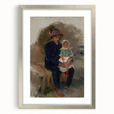 Modern Wall Art of Seated Figure with Child - Abstract Contemporary Art Print