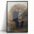 Modern Wall Art of Seated Figure with Child - Abstract Contemporary Art Print