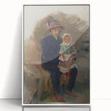 Modern Wall Art of Seated Figure with Child - Abstract Contemporary Art Print