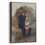 Modern Wall Art of Seated Figure with Child - Abstract Contemporary Art Print