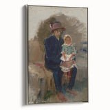 Modern Wall Art of Seated Figure with Child - Abstract Contemporary Art Print