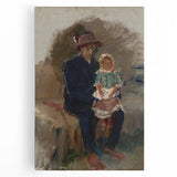 Modern Wall Art of Seated Figure with Child - Abstract Contemporary Art Print