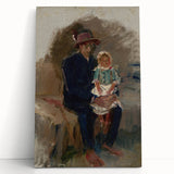 Modern Wall Art of Seated Figure with Child - Abstract Contemporary Art Print