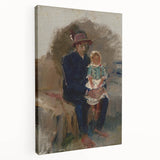 Modern Wall Art of Seated Figure with Child - Abstract Contemporary Art Print