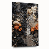 Large abstract wall art on acrylic glass, featuring swirling blue and gray tones, ideal for bedroom or dining room decor.