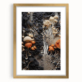 Extra large abstract art print featuring textured swirls in earth tones, framed in gold, suitable for living room decor.