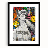 Vibrant Pop Art Wall Art – Colorful David Statue Canvas