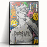 Vibrant Pop Art Wall Art – Colorful David Statue Canvas