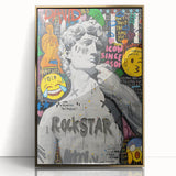Vibrant Pop Art Wall Art – Colorful David Statue Canvas