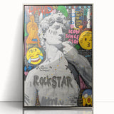 Vibrant Pop Art Wall Art – Colorful David Statue Canvas