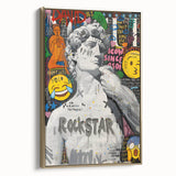 Vibrant Pop Art Wall Art – Colorful David Statue Canvas