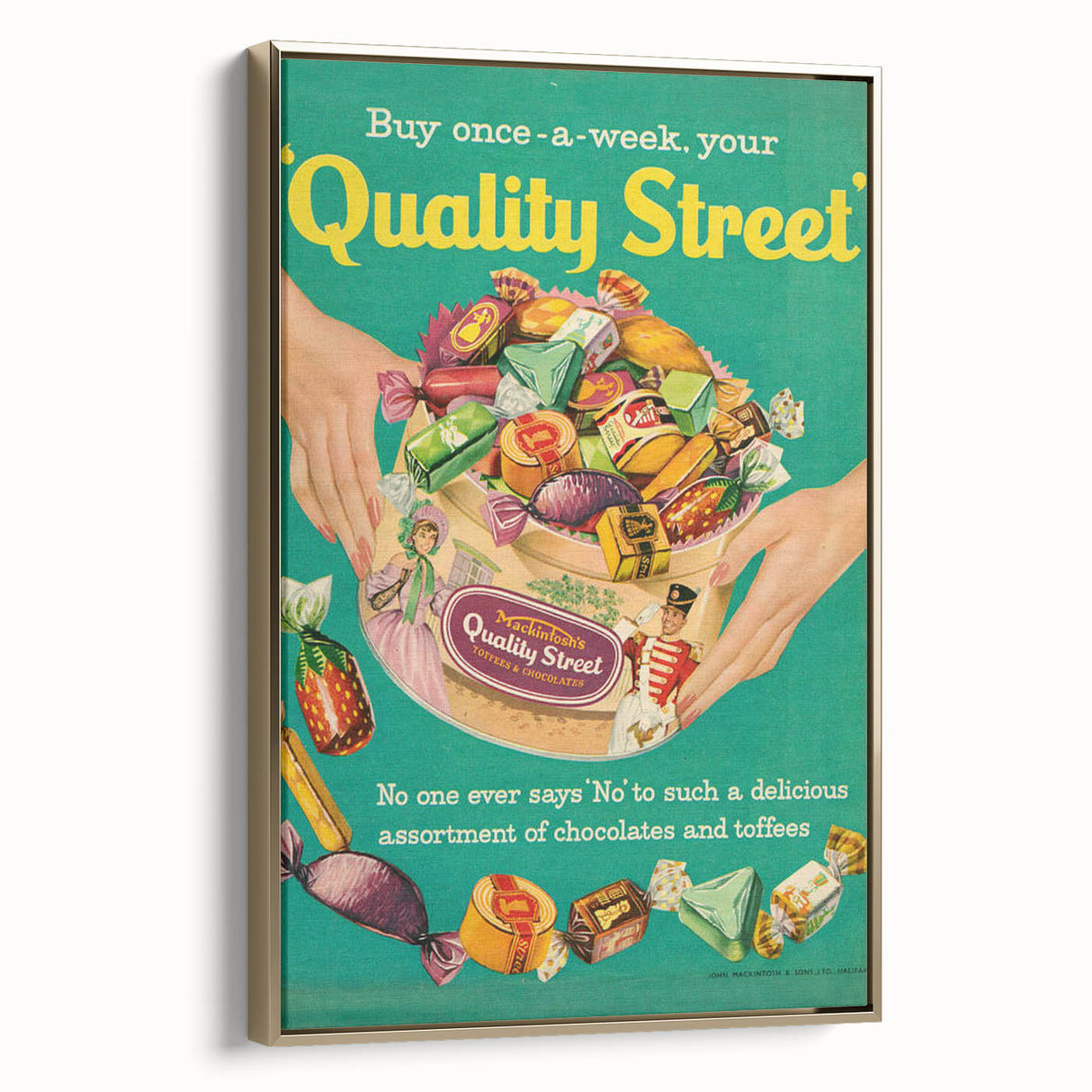 Retro Quality Street Ad Wall Art - Vintage Prints for Sweet Lovers