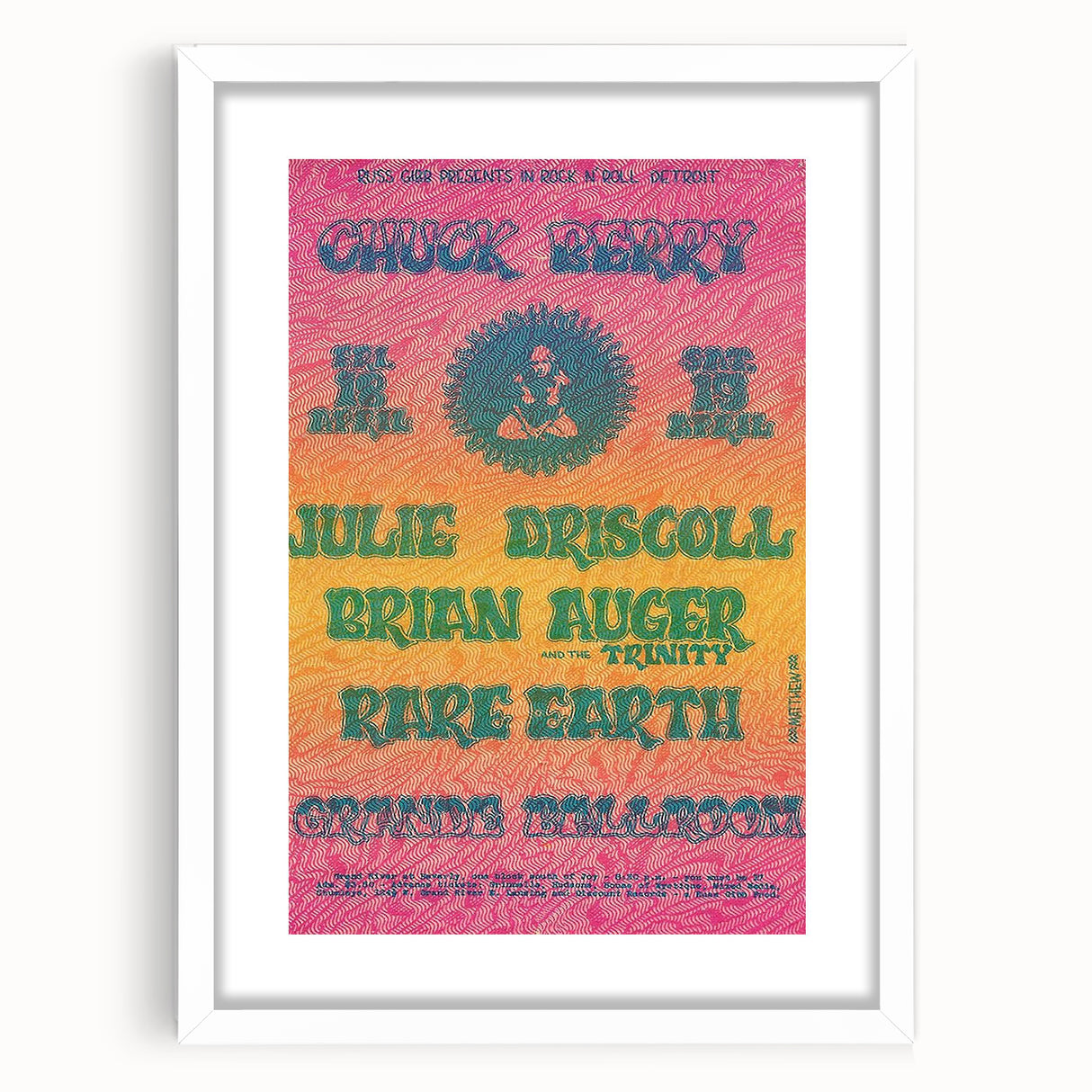 Chuck Berry Grande Ballroom Poster | Retro Music Wall Art